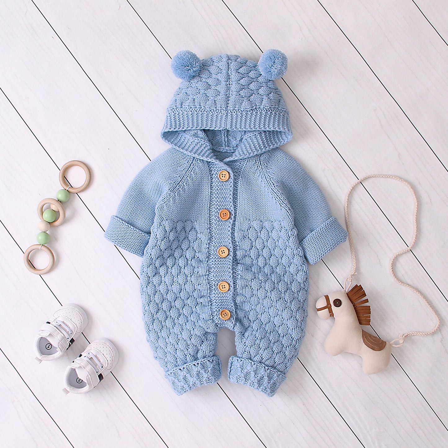 Toddler Hooded Knitted Jumpsuit