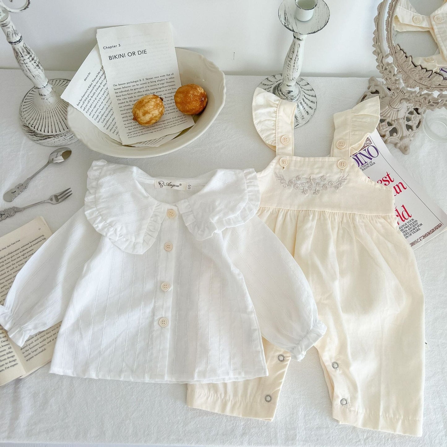 Baby Girl Adjustable Suspender Romper