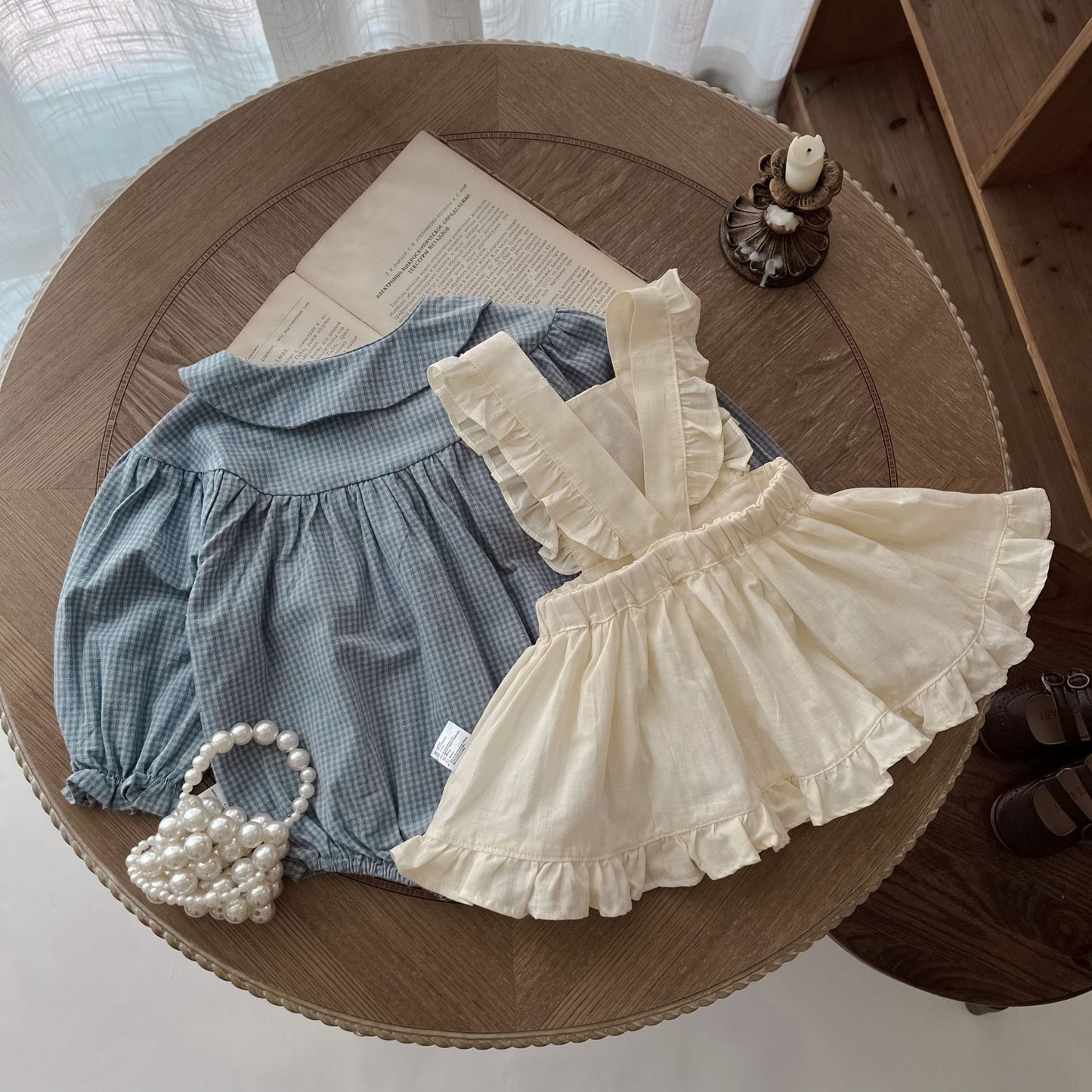 Infant Long Sleeve, Small Romper and Small Overskirt