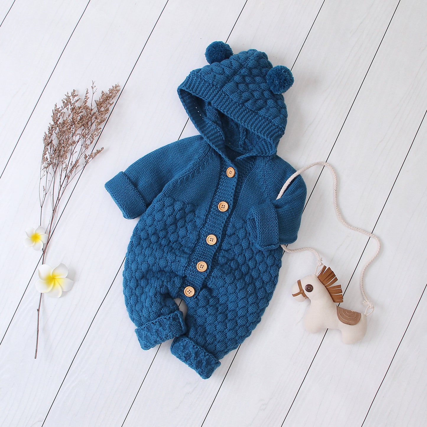 Toddler Hooded Knitted Jumpsuit