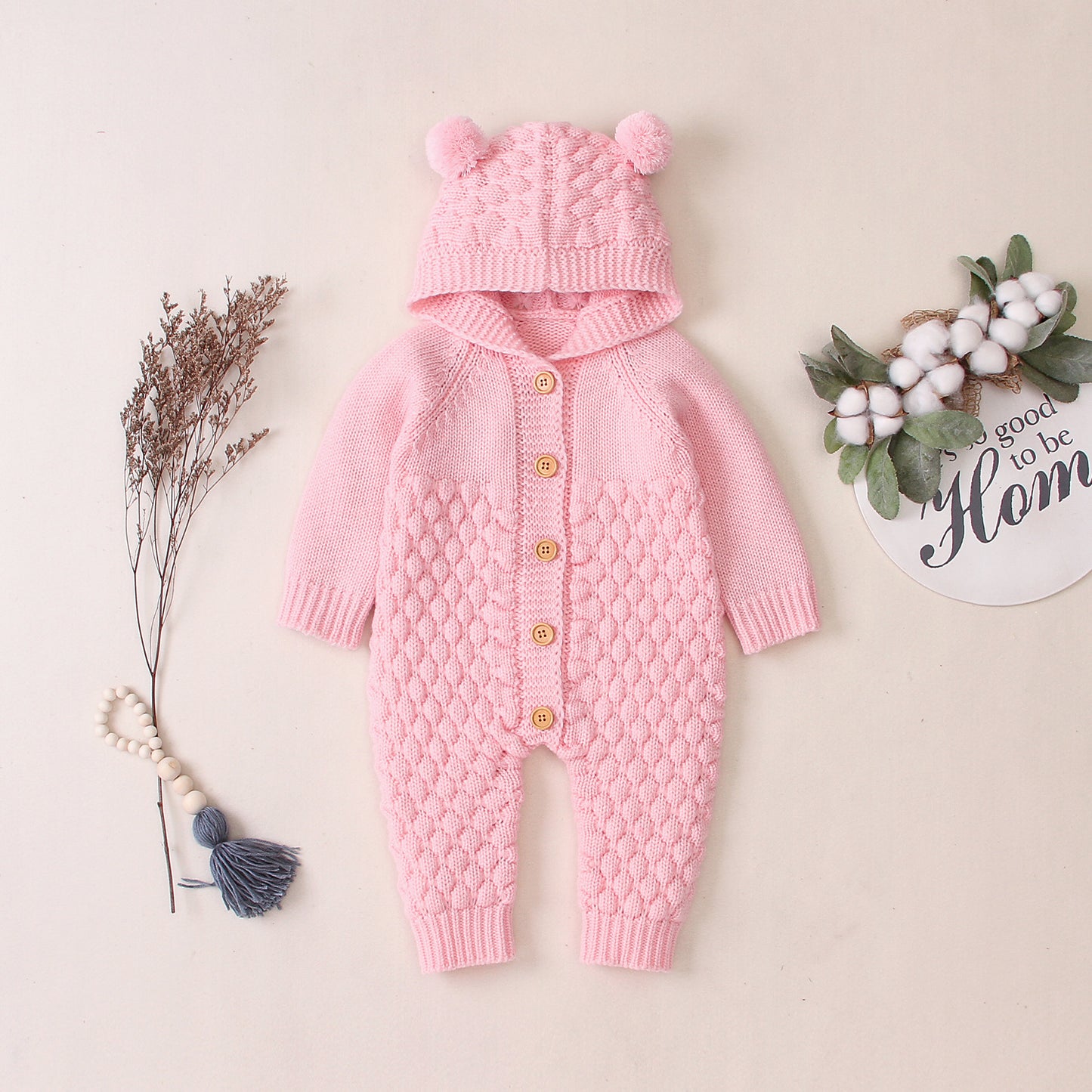 Toddler Hooded Knitted Jumpsuit