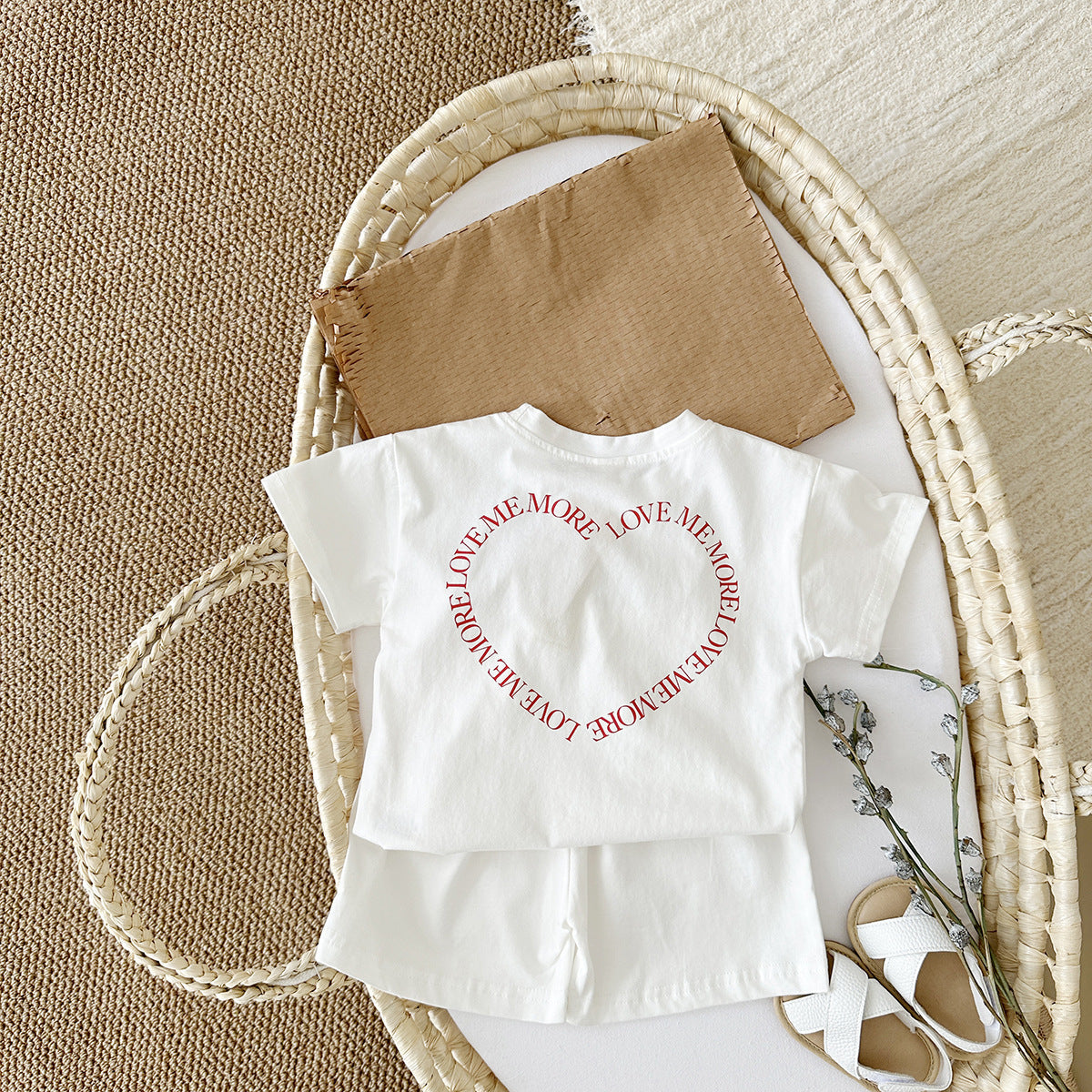 Heart Short Sleeve Two-piece Set