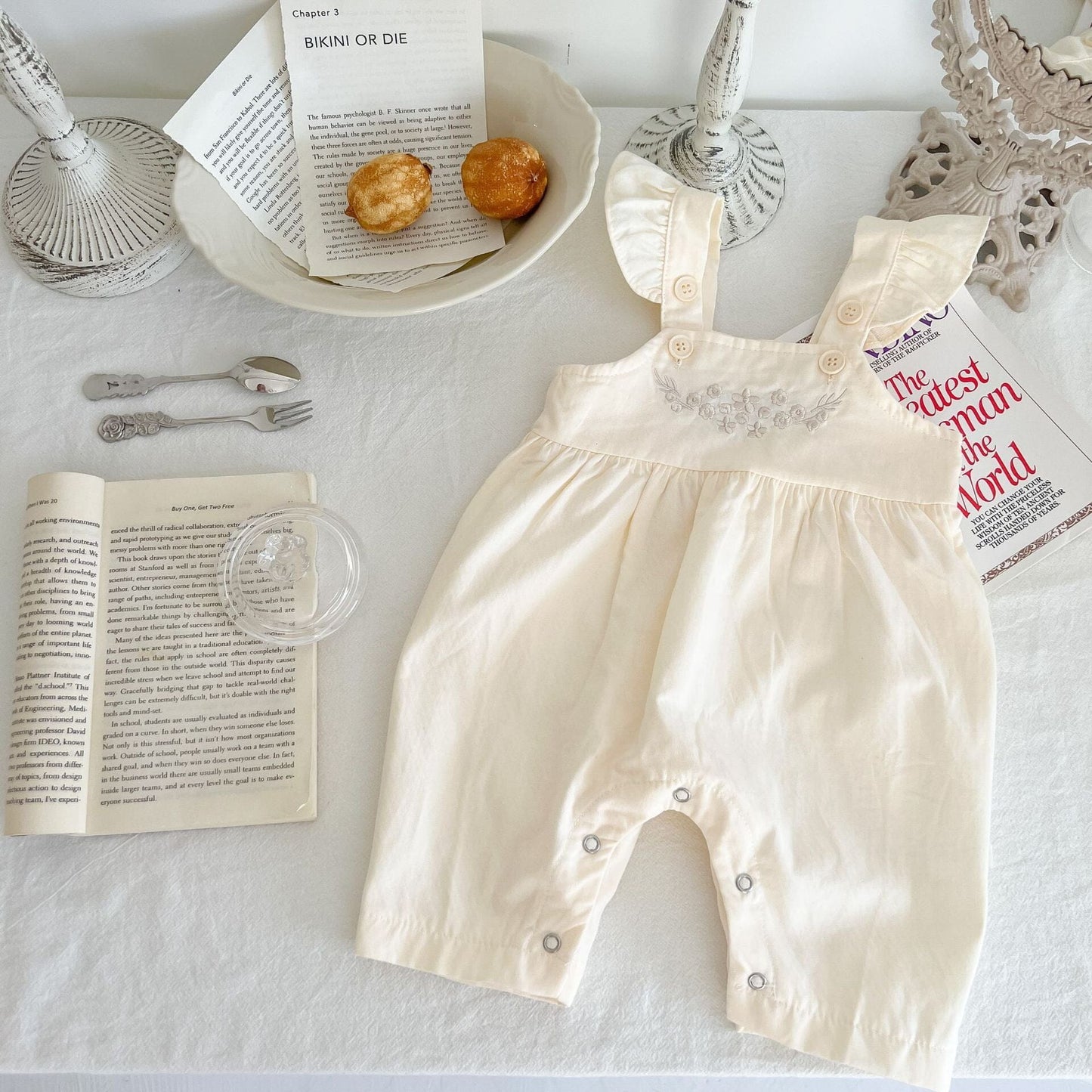 Baby Girl Adjustable Suspender Romper