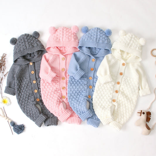 Toddler Hooded Knitted Jumpsuit