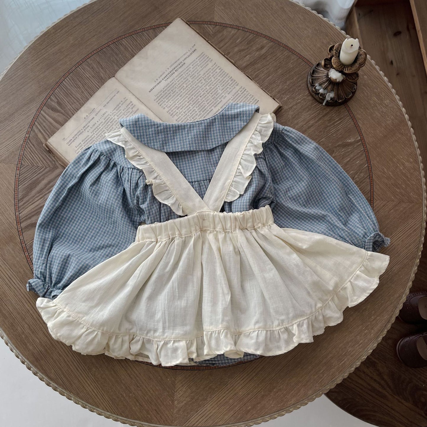 Infant Long Sleeve, Small Romper and Small Overskirt