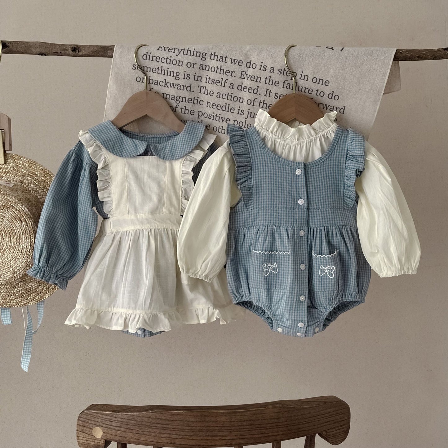 Infant Long Sleeve, Small Romper and Small Overskirt