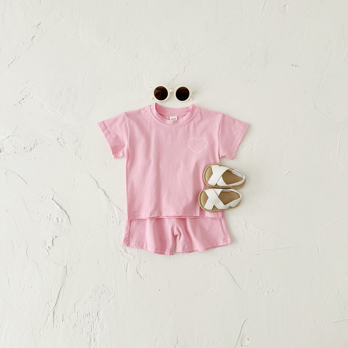 Heart Short Sleeve Two-piece Set